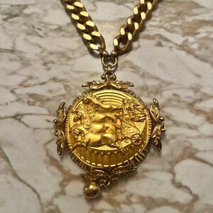 Nettie Rosenstein Vintage Gold Chariot Race Necklace